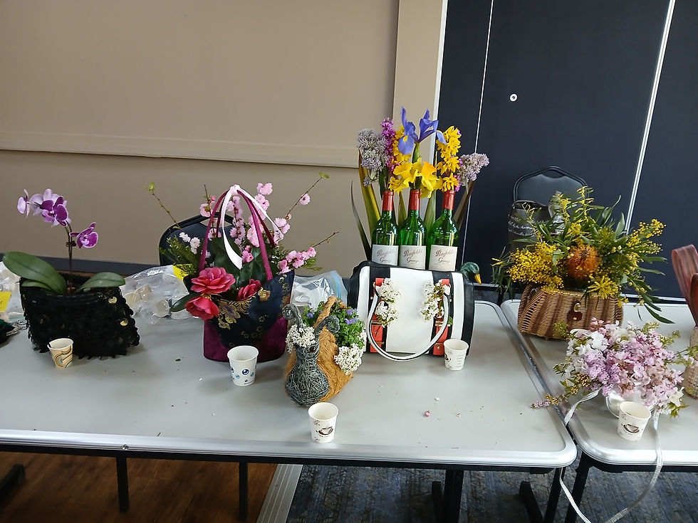 Some of the wonderful arrangement in a handbag displays