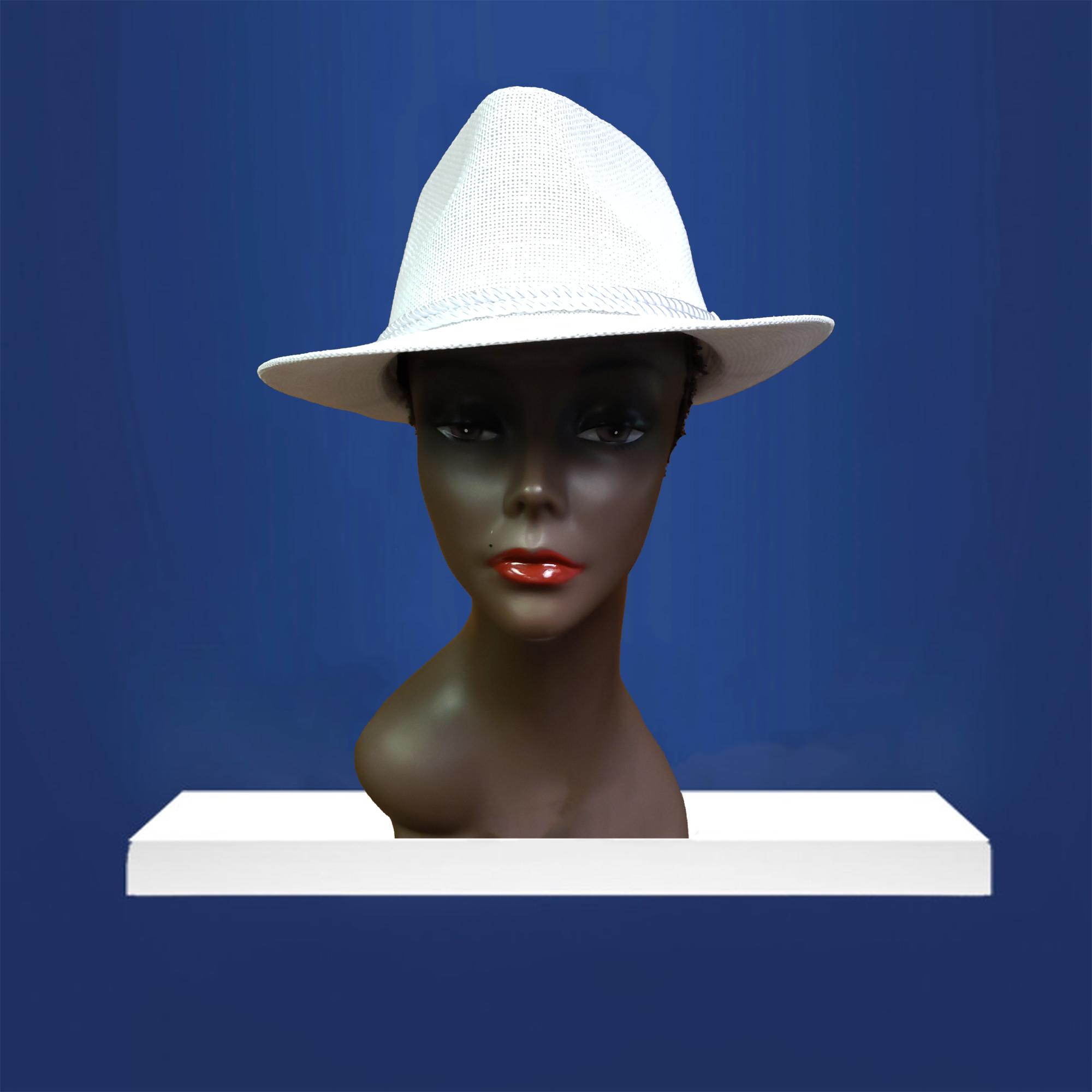 White Straw Fedora with Anchor and Rope Band