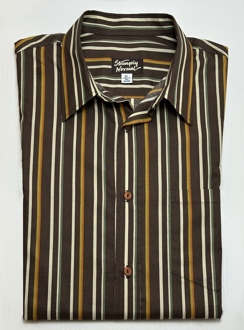 Retro stripe 100% cotton mens shirt by Strangely Normal