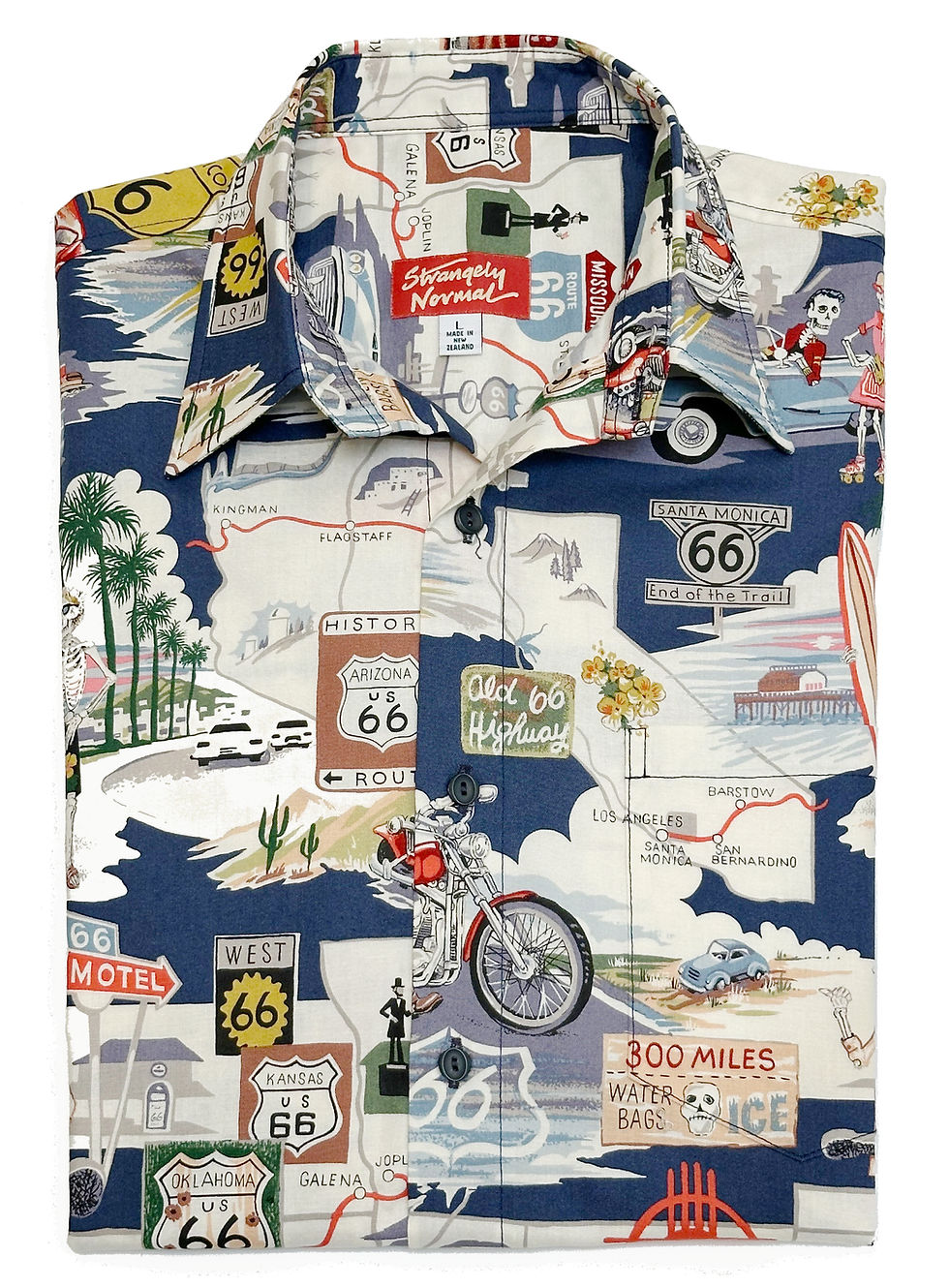 maps signs cars American roads indigo background