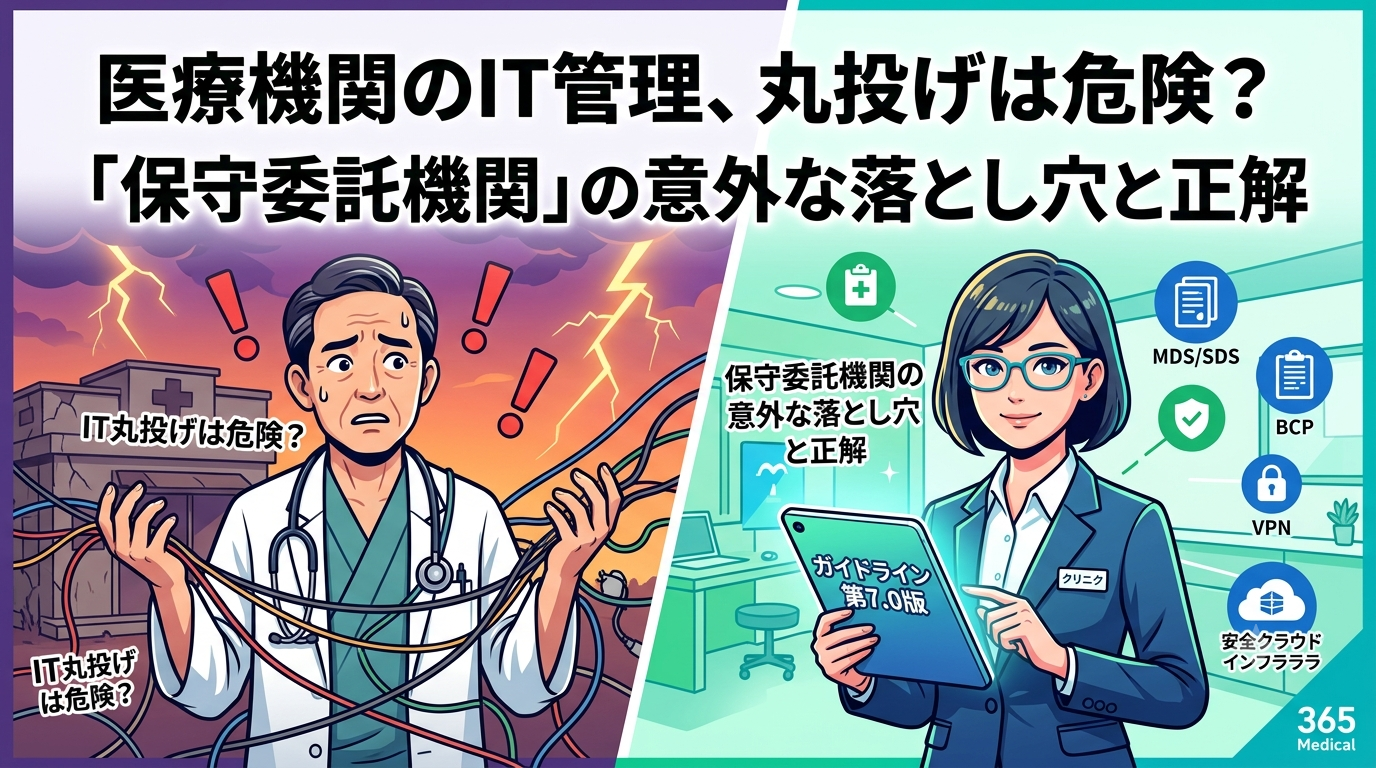 医療機関のIT管理は丸投げで大丈夫か｜保守委託機関編と医療情報安全管理ガイドライン第7.0版を365メディカルが解説