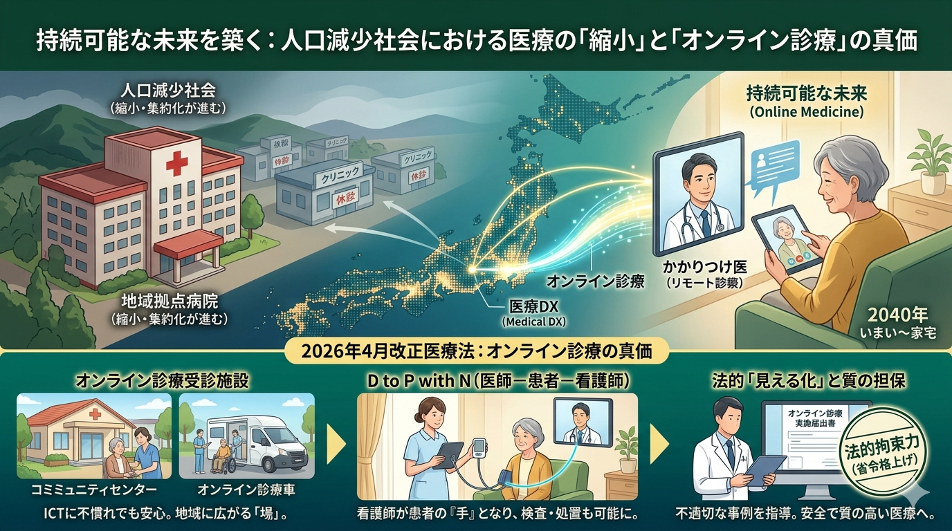 人口減少時代の医療はどう守られるのか｜医療の縮小とオンライン診療が変える地域医療