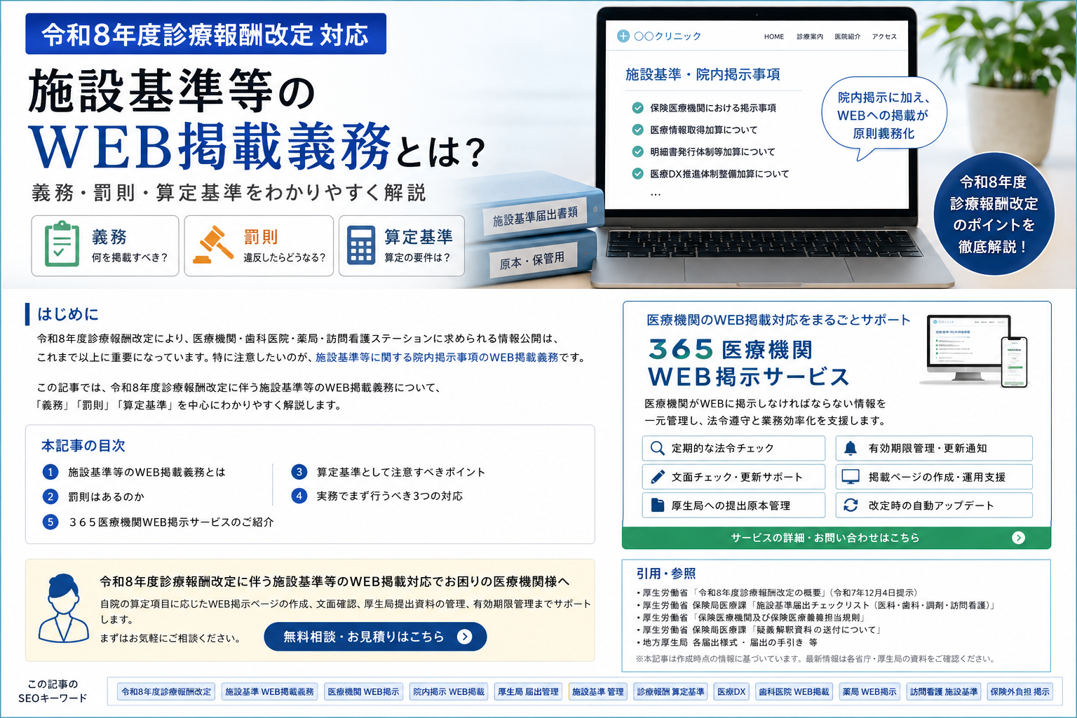 “令和8年度診療報酬改定｜施設基準等のWEB掲載義務をわかりやすく解説"