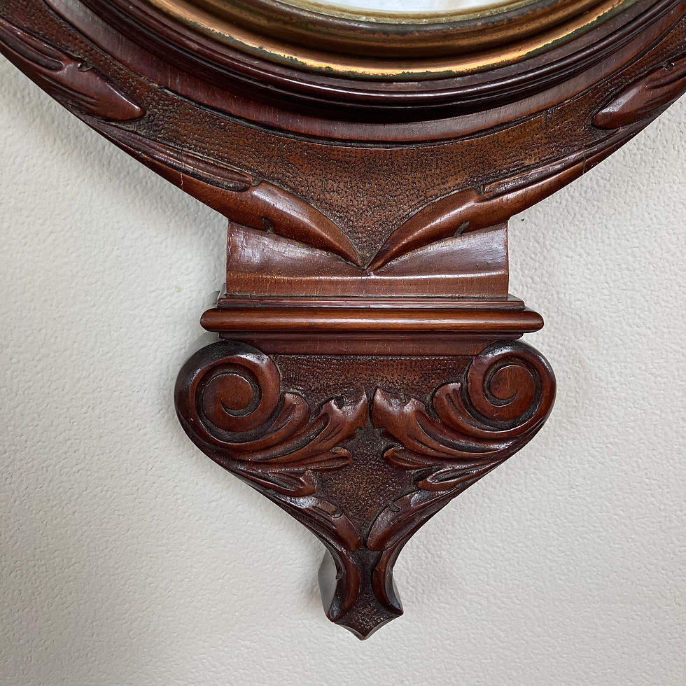 Thumbnail: Carved Edwardian Aneroid Barometer with Thermometer by James Lucking & Co