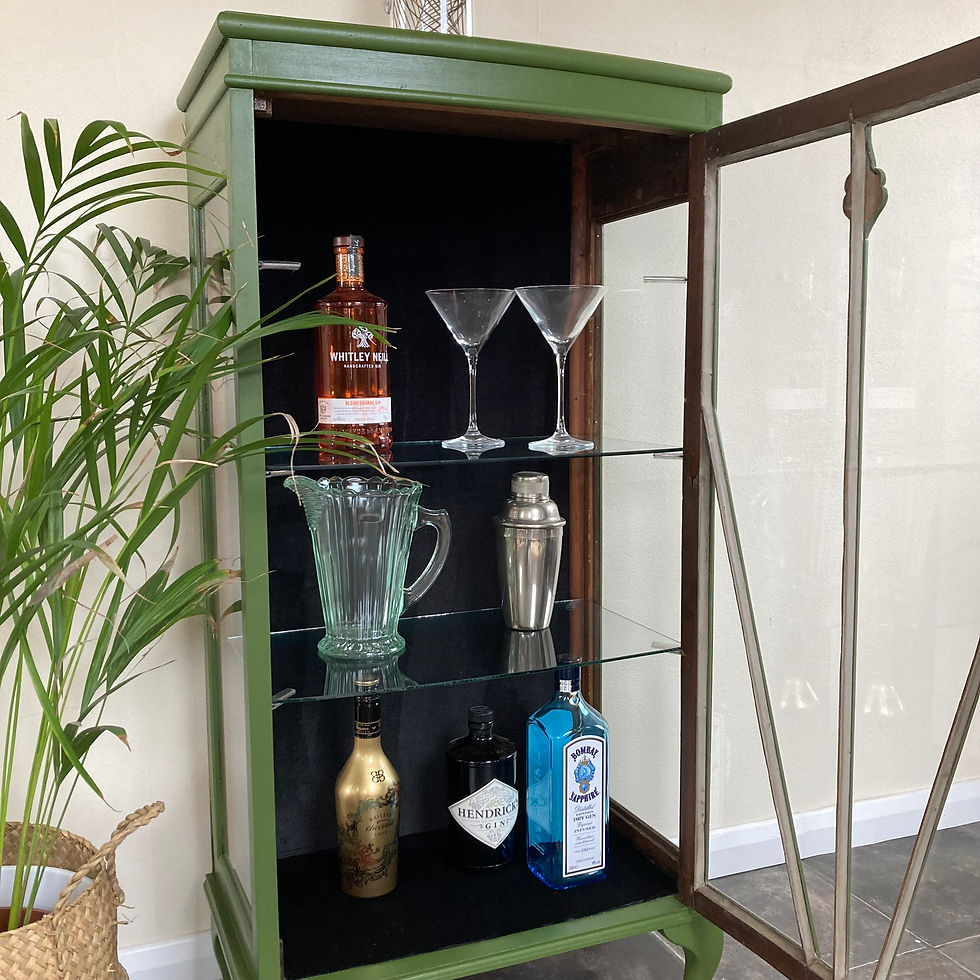 Thumbnail: Hand Painted Green Gin Cabinet in Little Greene Jewel Beetle