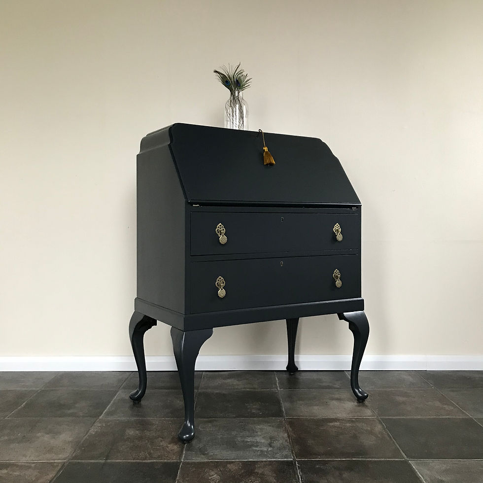 Thumbnail: Vintage Black Painted Bureau by George  Hobbs Ltd in F&B Off Black