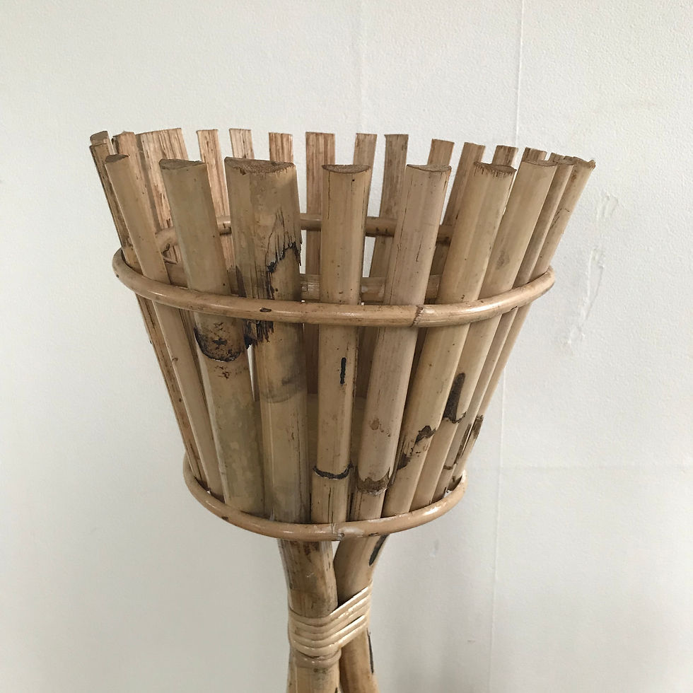 Thumbnail: Mid Century Bamboo Plant Stand - Boho Plant Stand