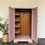 Thumbnail: Stunning Painted 1940's Oak Compactum Wardrobe in Farrow and Ball Sulking Room Pink - Bedroom Storage
