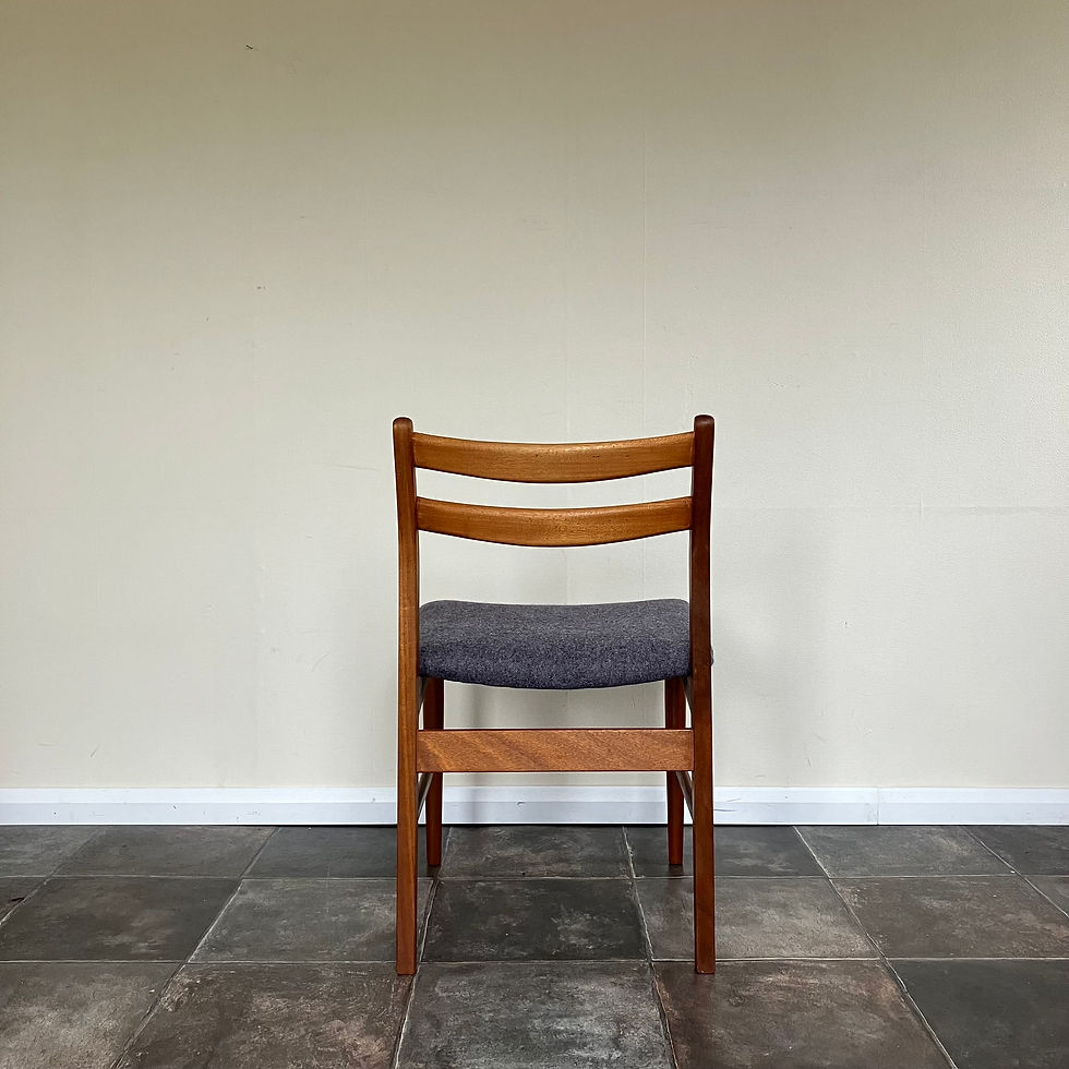 Thumbnail: Mid Century Teak Dining Chairs by McIntosh: Reupholstered Flint Grey Wool, Scandi Design, Set of 4, 1976