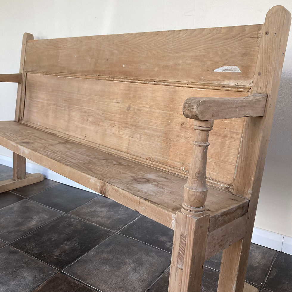 Thumbnail: Handsome Antique Rustic Reclaimed Church Pew / Bench / Settle