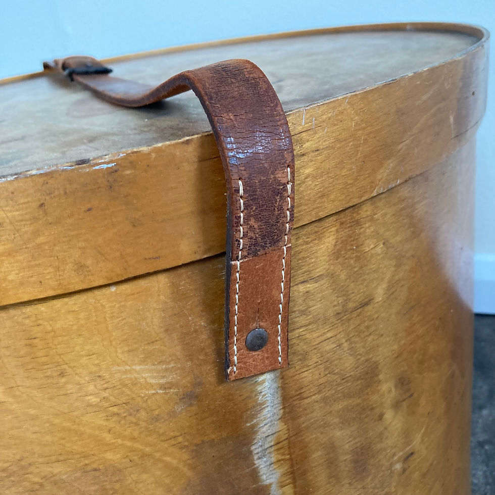 Thumbnail: Antique 1920s Luterma Reval Venesta Hat Box in Birch Plywood