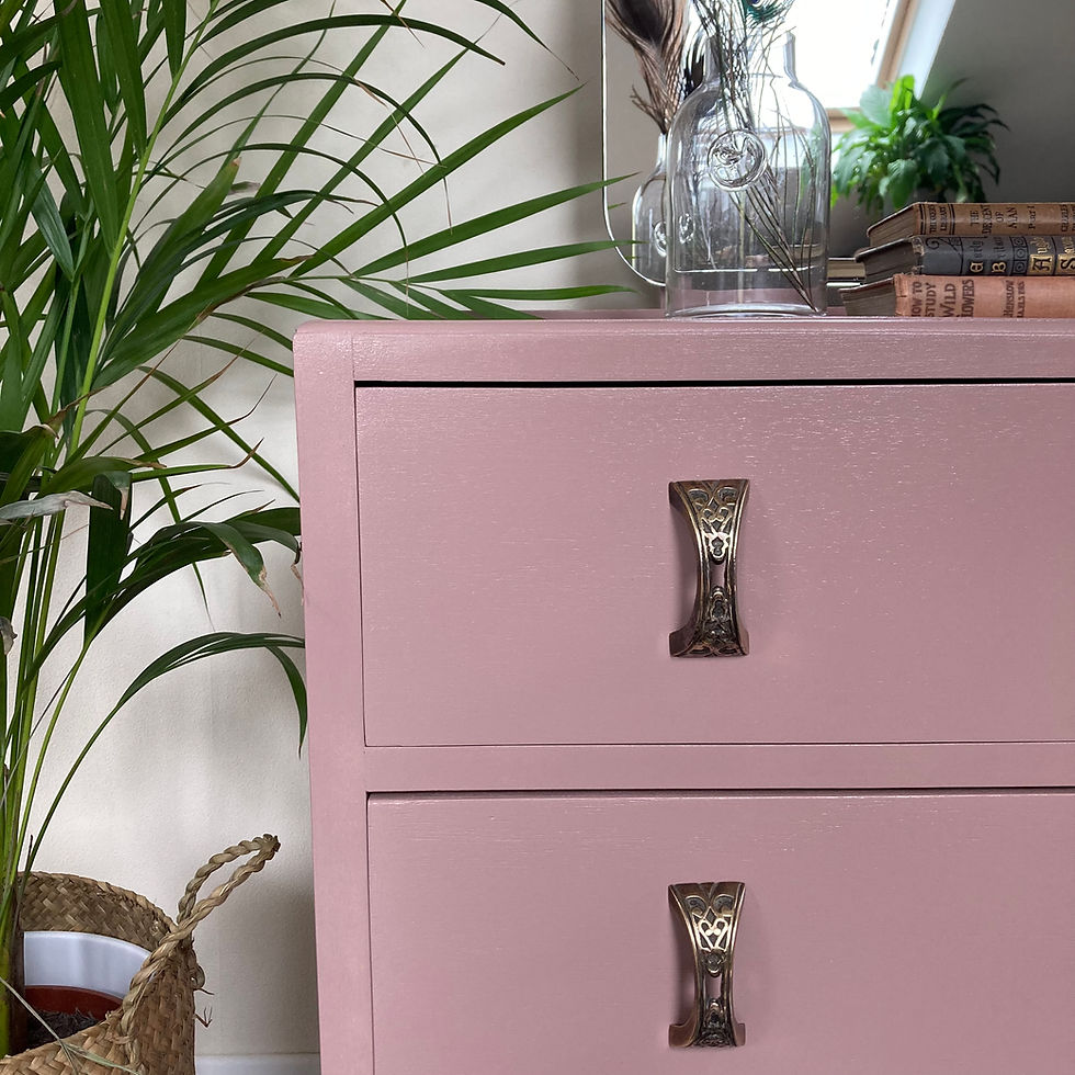 Thumbnail: Vintage Upcycled Chest of Drawers in Farrow and Ball Sulking Room Pink