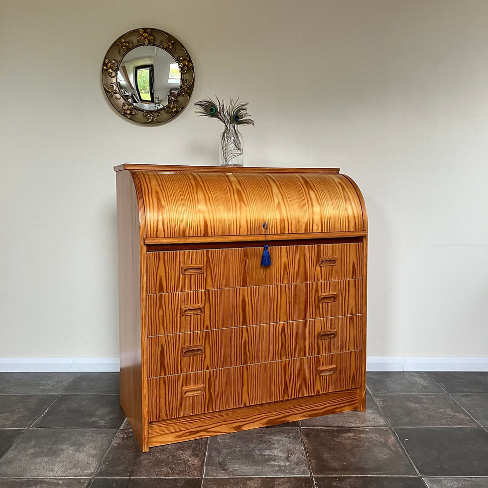 Mid Century 1970's Scandi Teak Roll Top Bureau Desk Egon Ostergaard SMI