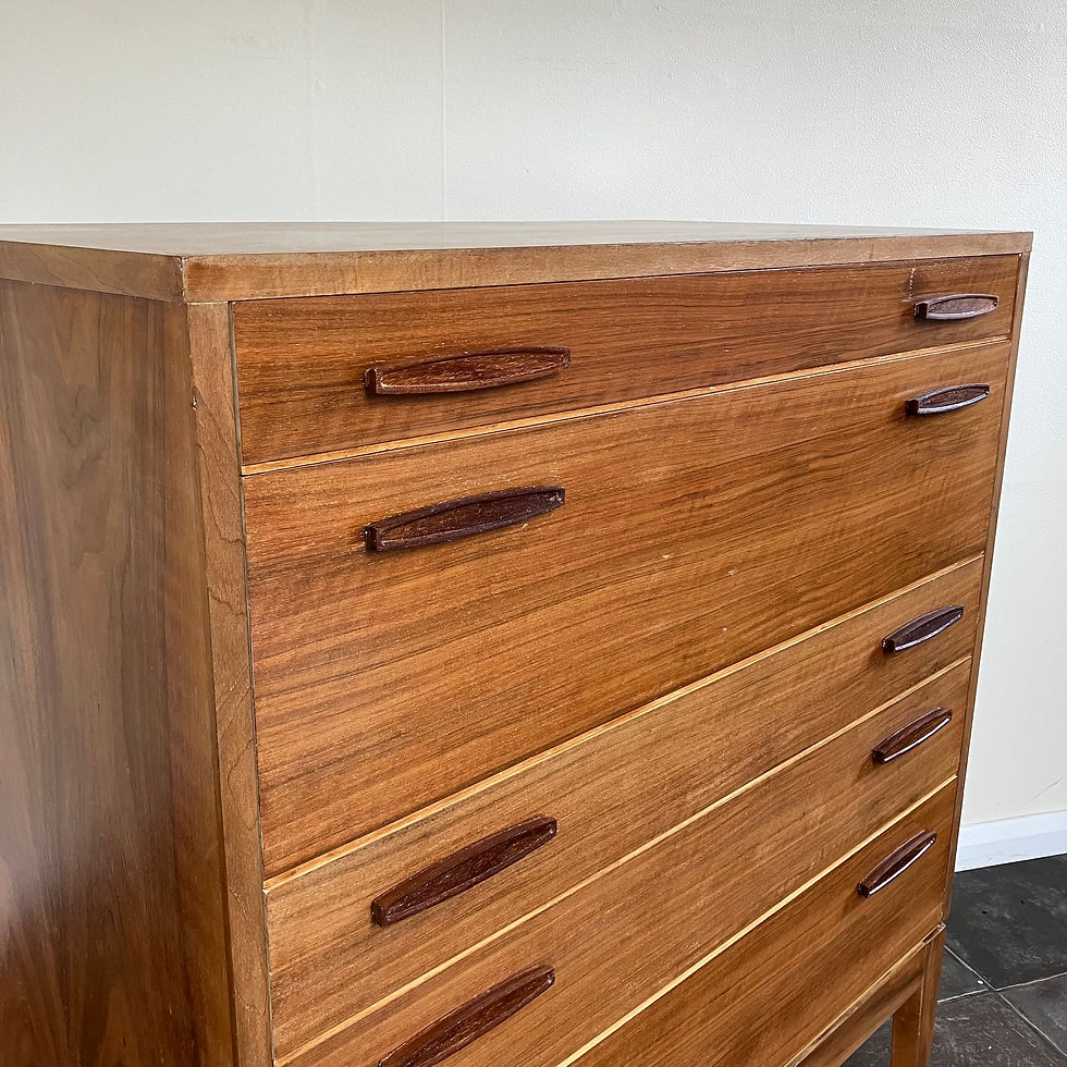 Thumbnail: Mid Century Modern 1960's Chest of Drawers Tallboy in Teak and Walnut by Alfred Cox