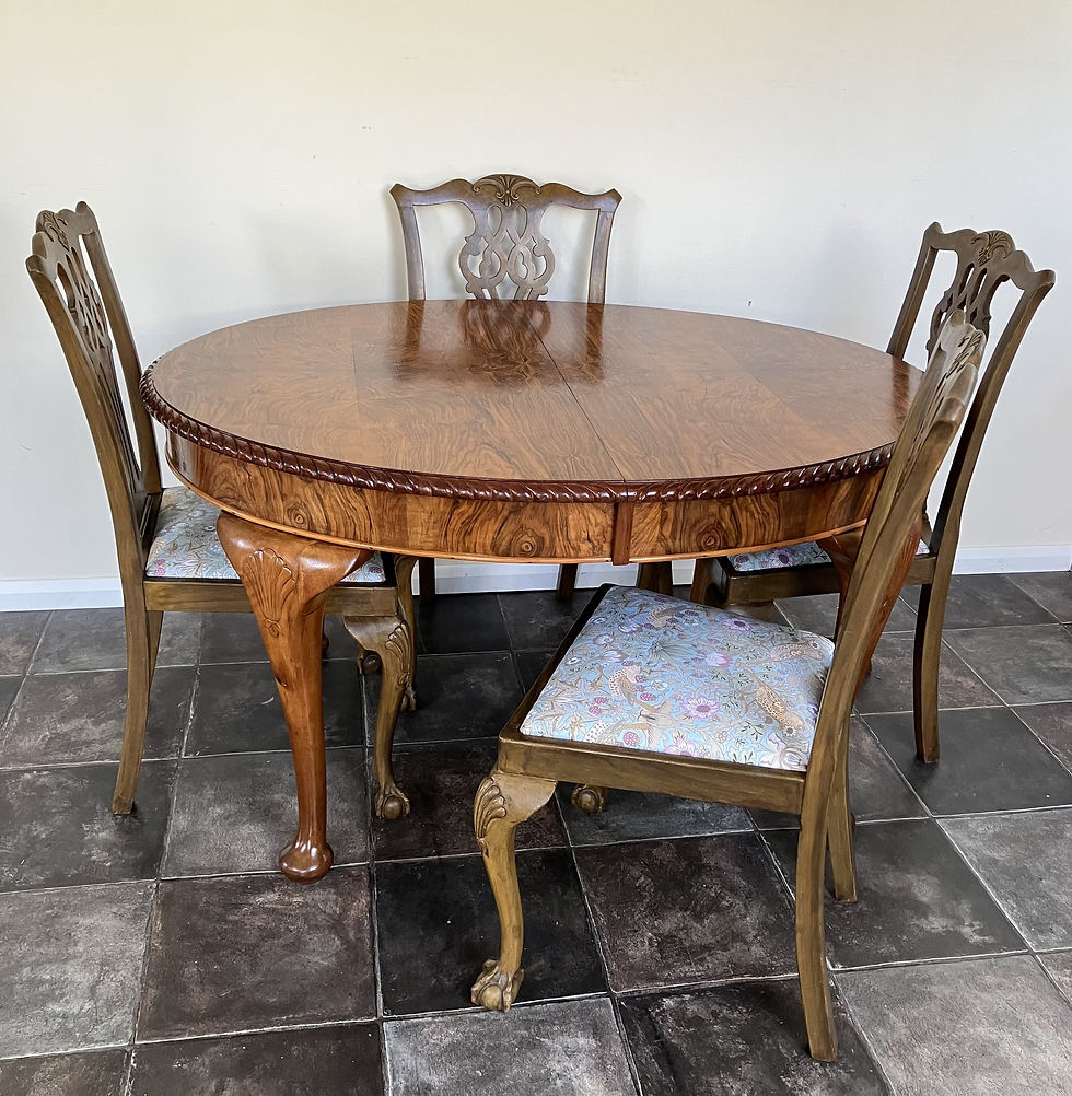Thumbnail: Restored Georgian Burr Walnut Wind Out Extending Dining Table by James Phillips & Sons, Bristol