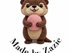 Logo Made by Zazie fait façon amigurumi au crochet avec une IA