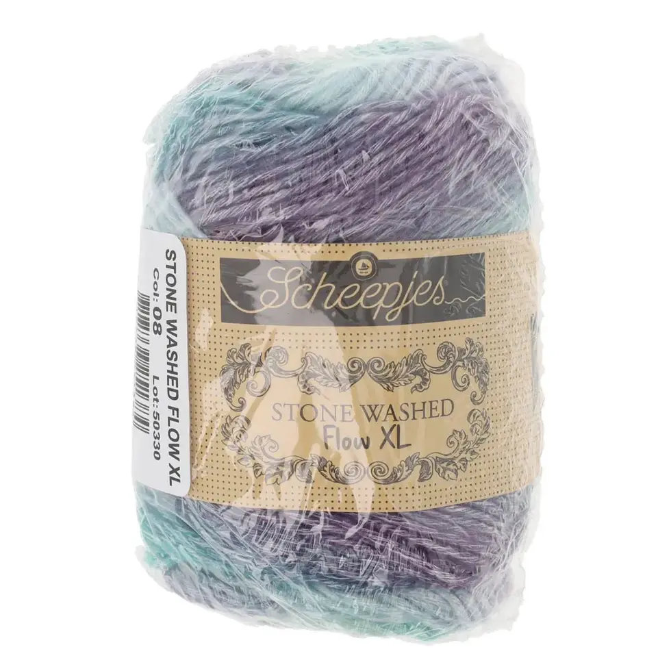 Scheepjes Stone Washed Flow XL 65g - 08 Twilight, dans son emballage