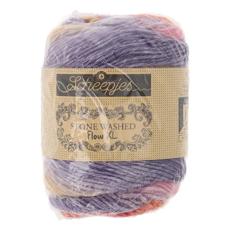 Scheepjes Stone Washed Flow XL 65g - 06 Joy, dans son emballage
