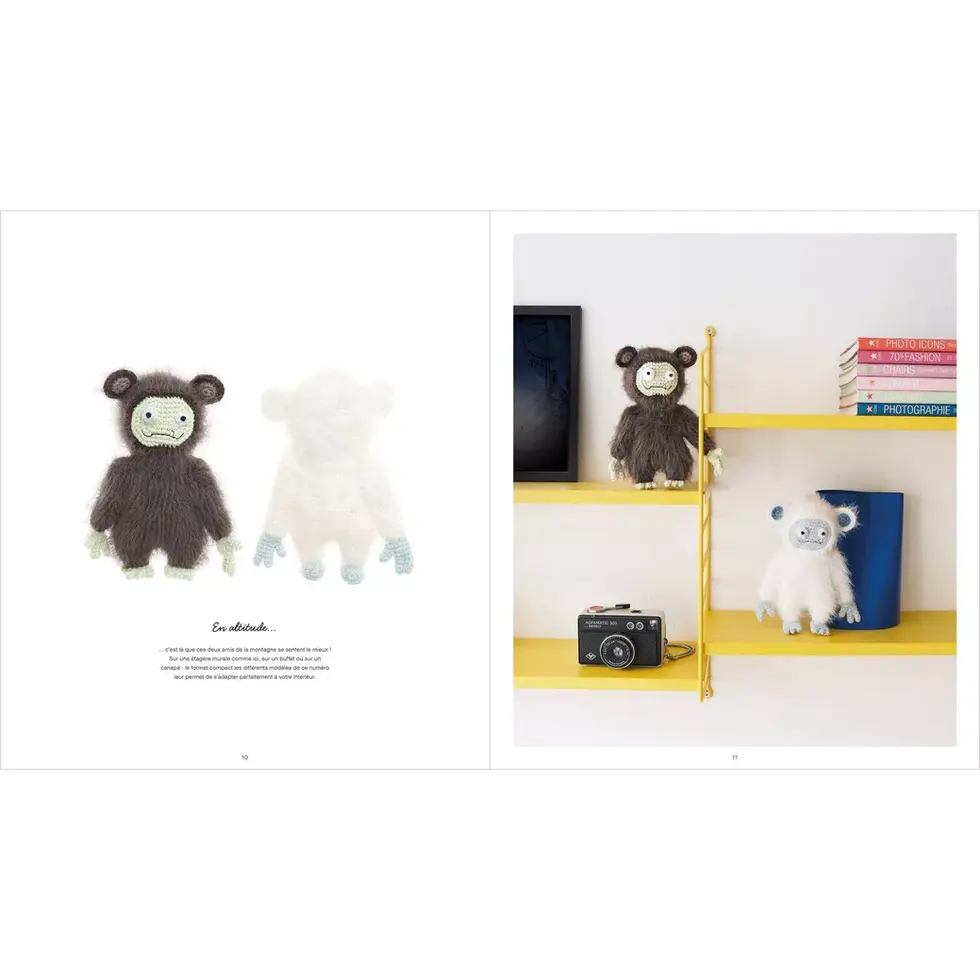 Le livret Ricorumi Monsters Under My Bed propose 10 modèles au crochet mettant en scène une collection de petits monstres et