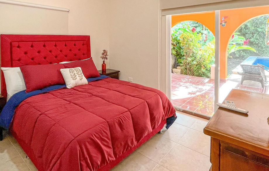 Troy's master—king bed, attached bath, cold air all night.