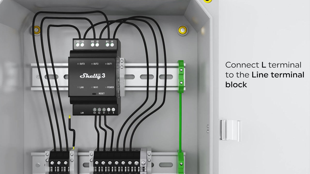 Shelly Pro 3 Relé Wi-Fi Triple DIN