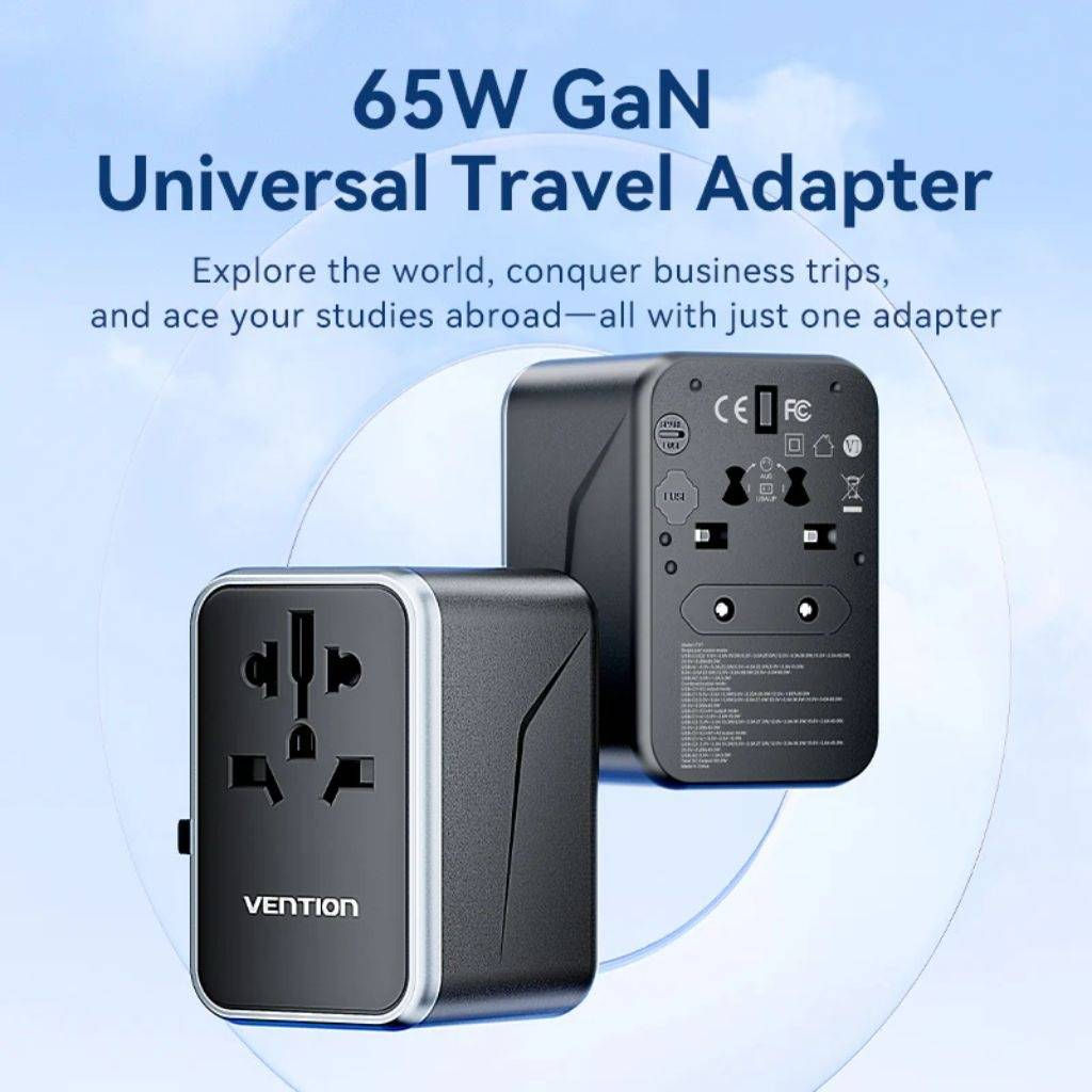 Cargador de Viaje Universal 4 USB A+A+C+C GaN 5W/60W/65W/65W / Negro FJFB0 Venti