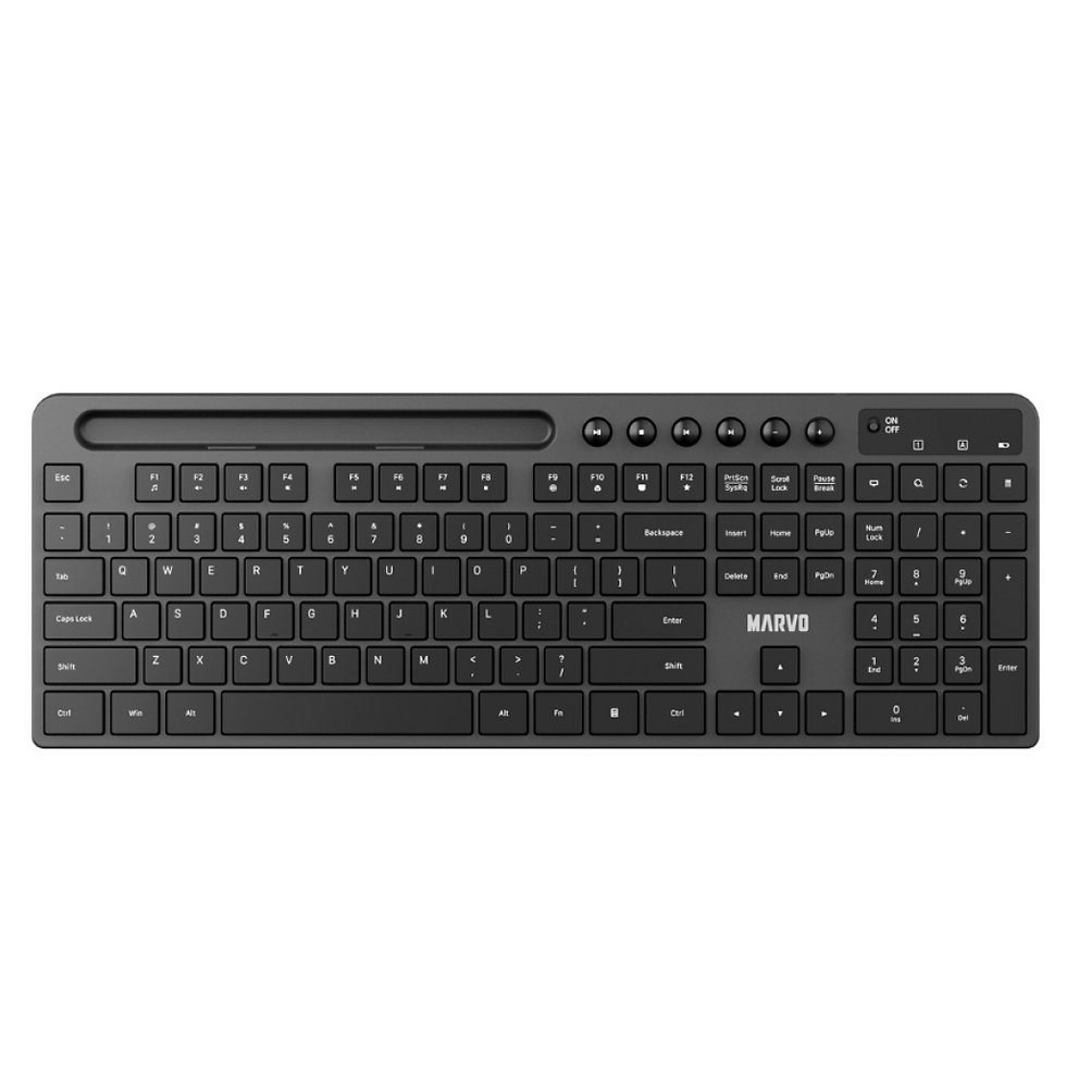 Miniatura: Combo Inalámbrico Mouse y Teclado C/Soporte para Teléfono KC411W Negro Marvo