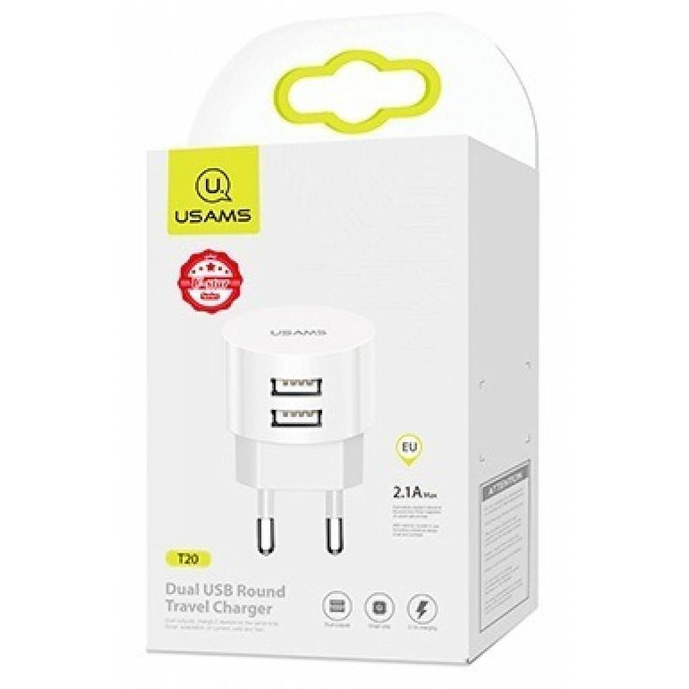 Cargador de Pared 2 USB-A / 2.1A Micro USB / Blanco T20 USAMS
