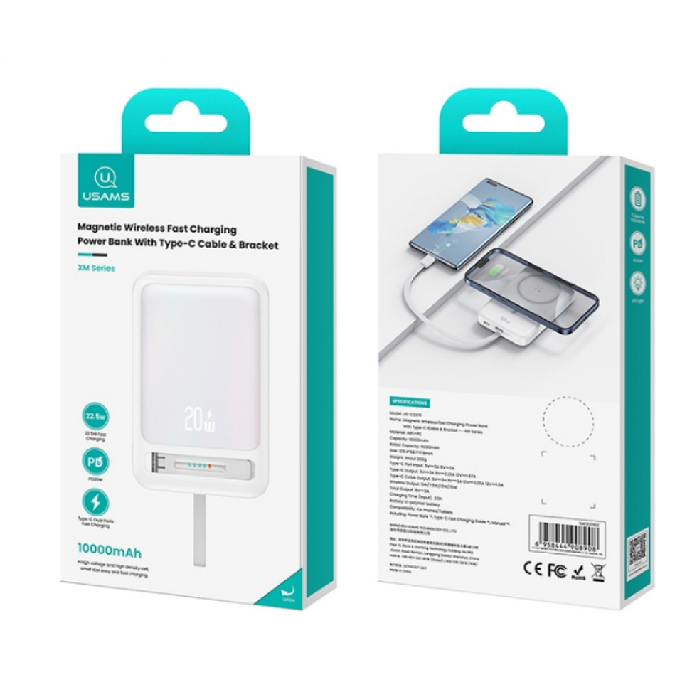 Miniatura: Power Bank Magnético c/Soporte 10.000mAh Carga Inalámbrica Cable Tipo C  C