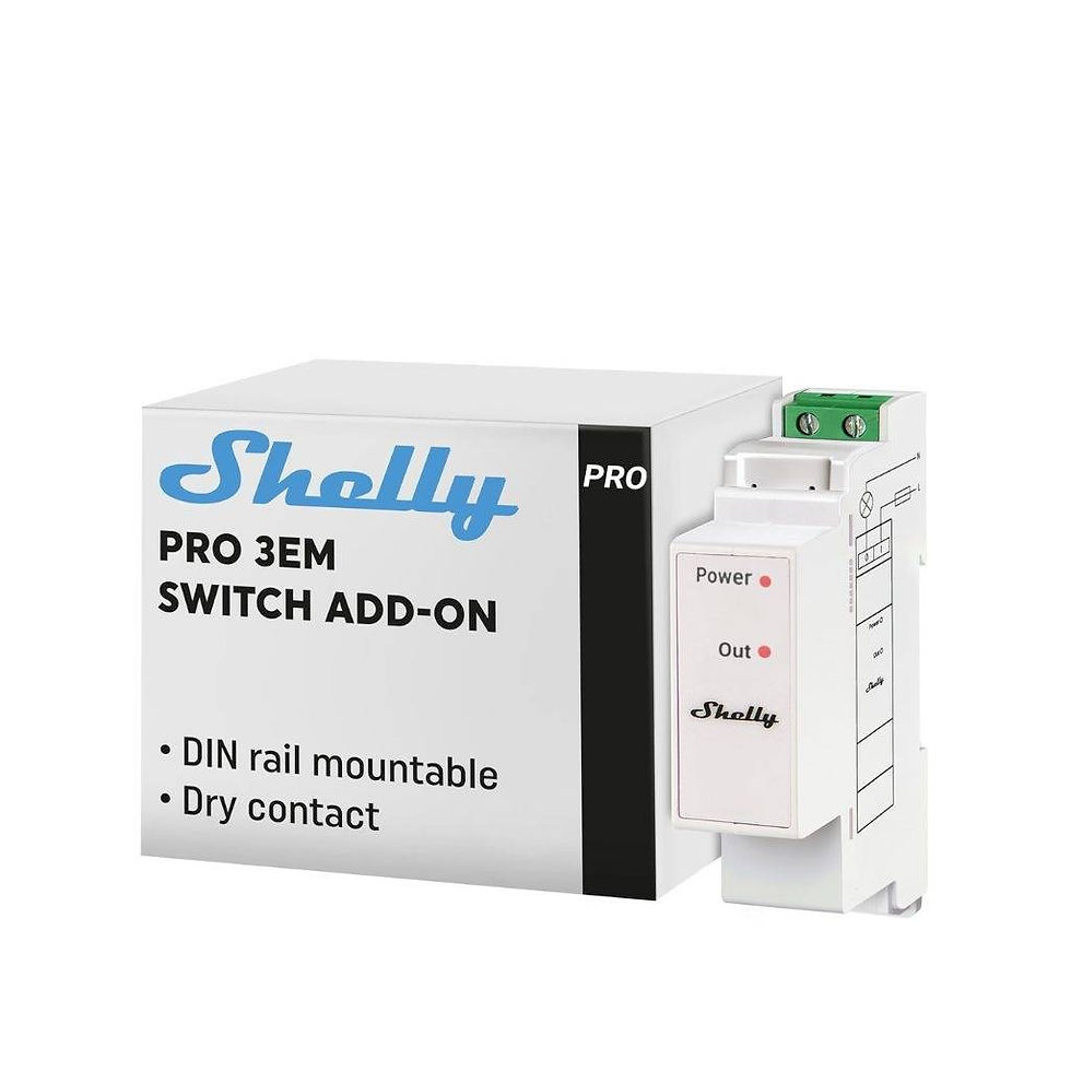 Shelly Pro 3EM Switch Add-on Relé de Expansión DIN