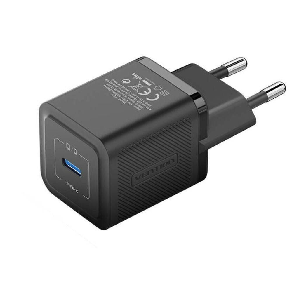 Cargador de Pared USB-C GaN USB-C a USB-C 20W / Negro TZ-FEPB0-EU-01 Vention