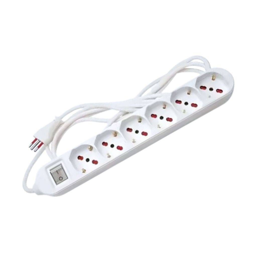 Alargue 6 Tomas Schuko a Ficha 3L 10A Cable 3M Conatel