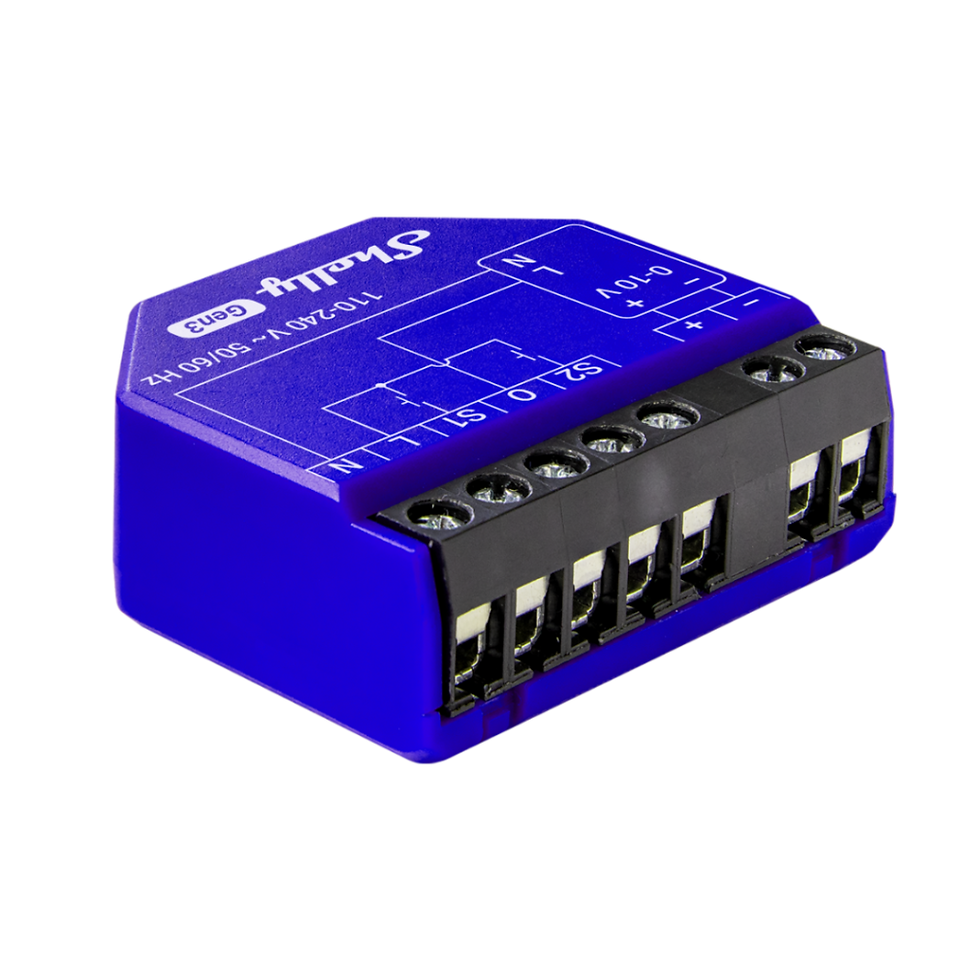 Miniatura: Shelly Dimmer 0/1-10V PM Gen3 Controlador 0/1-10V PM Wi-Fi