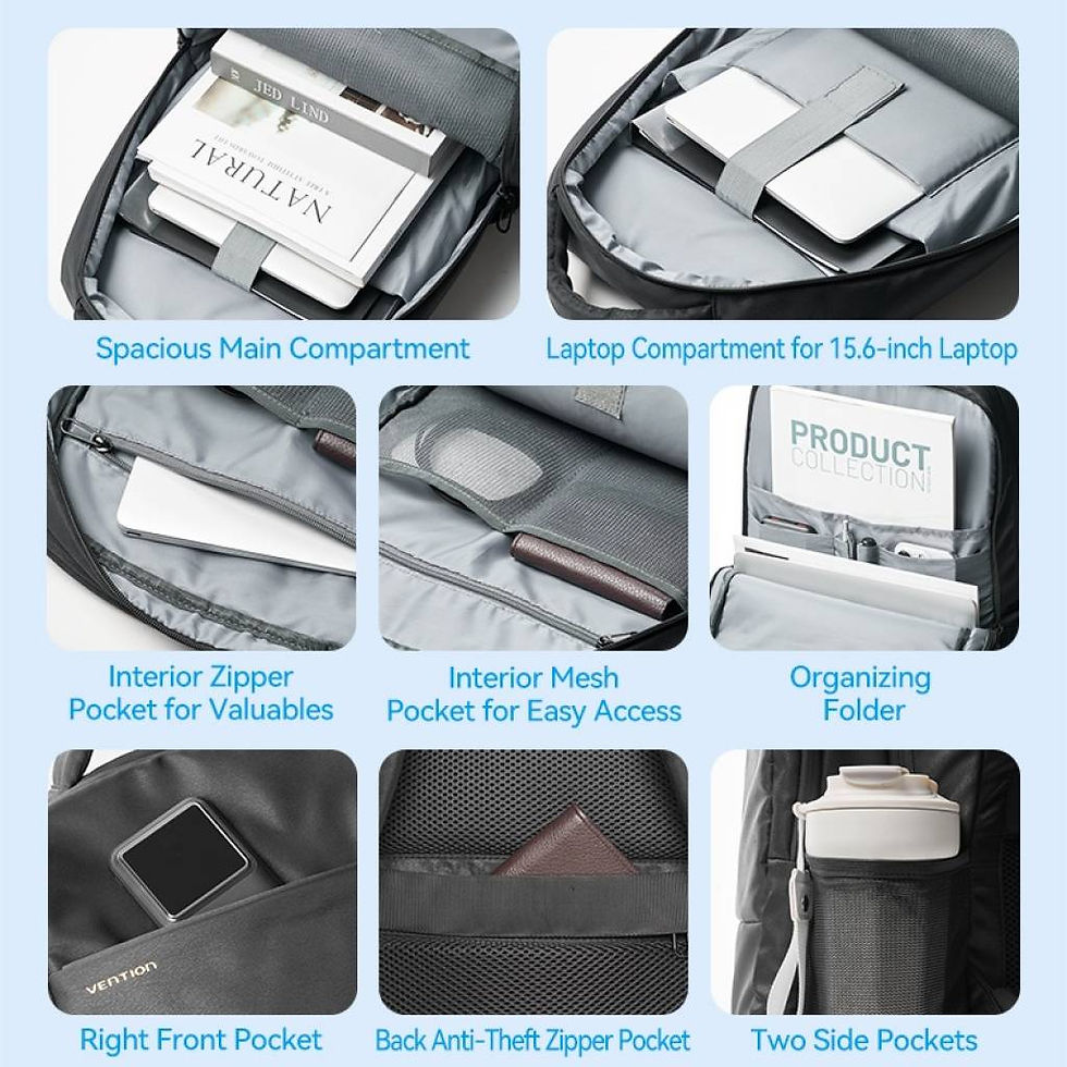 Miniatura: Mochila para Laptop Waterproof 20L / 45x30x15 cm / Negro / KRQB0 Vention