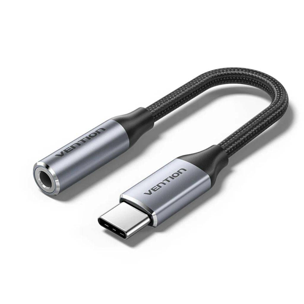 Adaptador de Audio USB-C a 3.5mm Macho/Jack / Adaptador DAC / 0 1M / Gris BIDHA