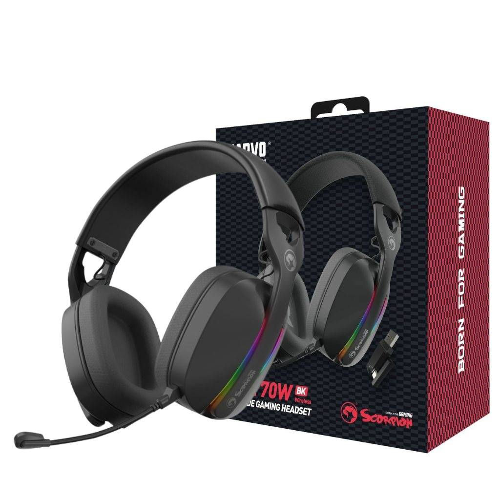 Auricular Gamer Inalámbrico Mic HG9086W Pulz 70W Negro Marvo