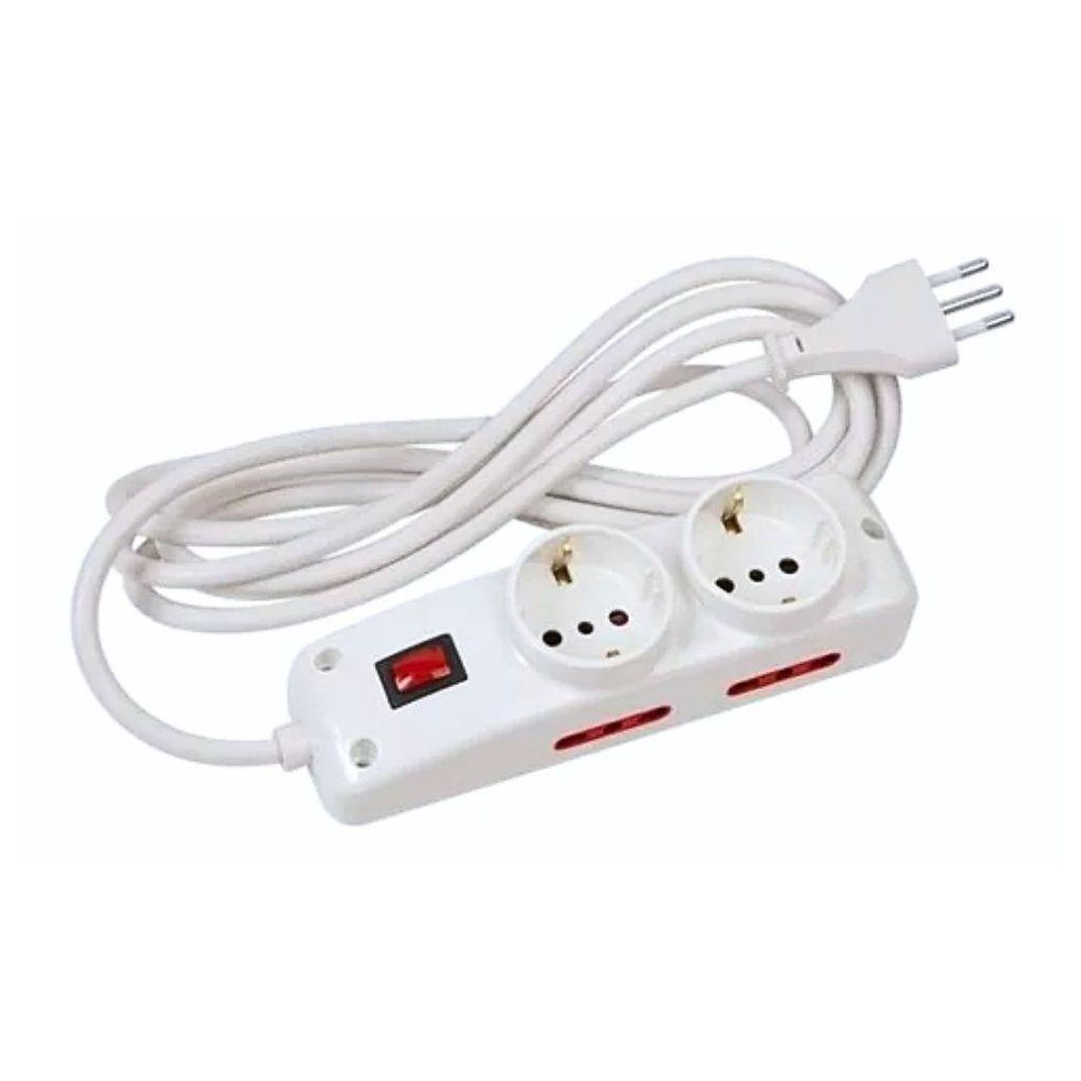 Alargue 2 Tomas Schuko + 4 Tomas 3L a Ficha 3L 10A Cable 3M Conatel