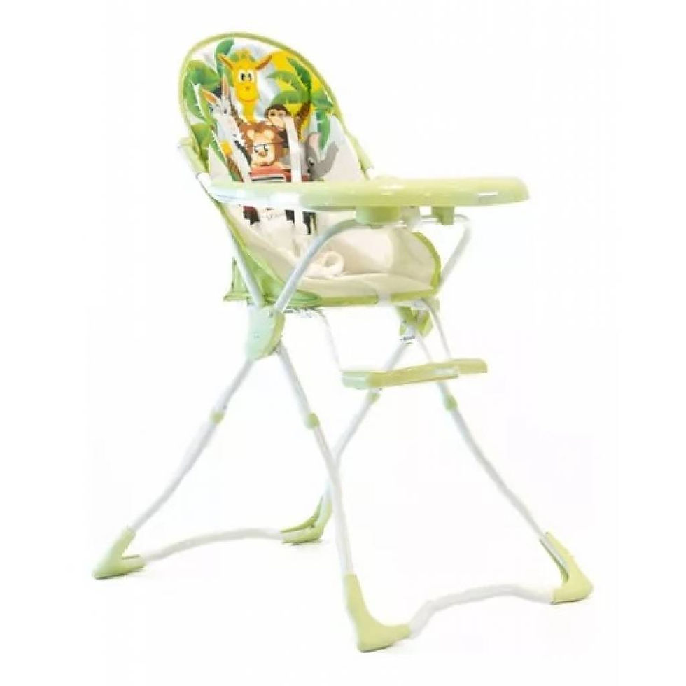 Silla de Comer Plegable (6200) Estampado Animales Verde Tinok