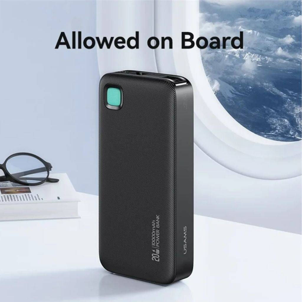 Power Bank 10000mAh Cable Retráctil Tipo C Negro CD224 USAMS