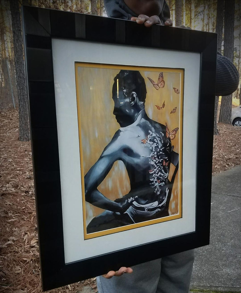 Thumbnail: Black Is Gold I: Double Mat and Frame