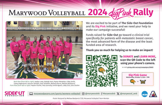 Marywood Volleyball Dig Pink Signage