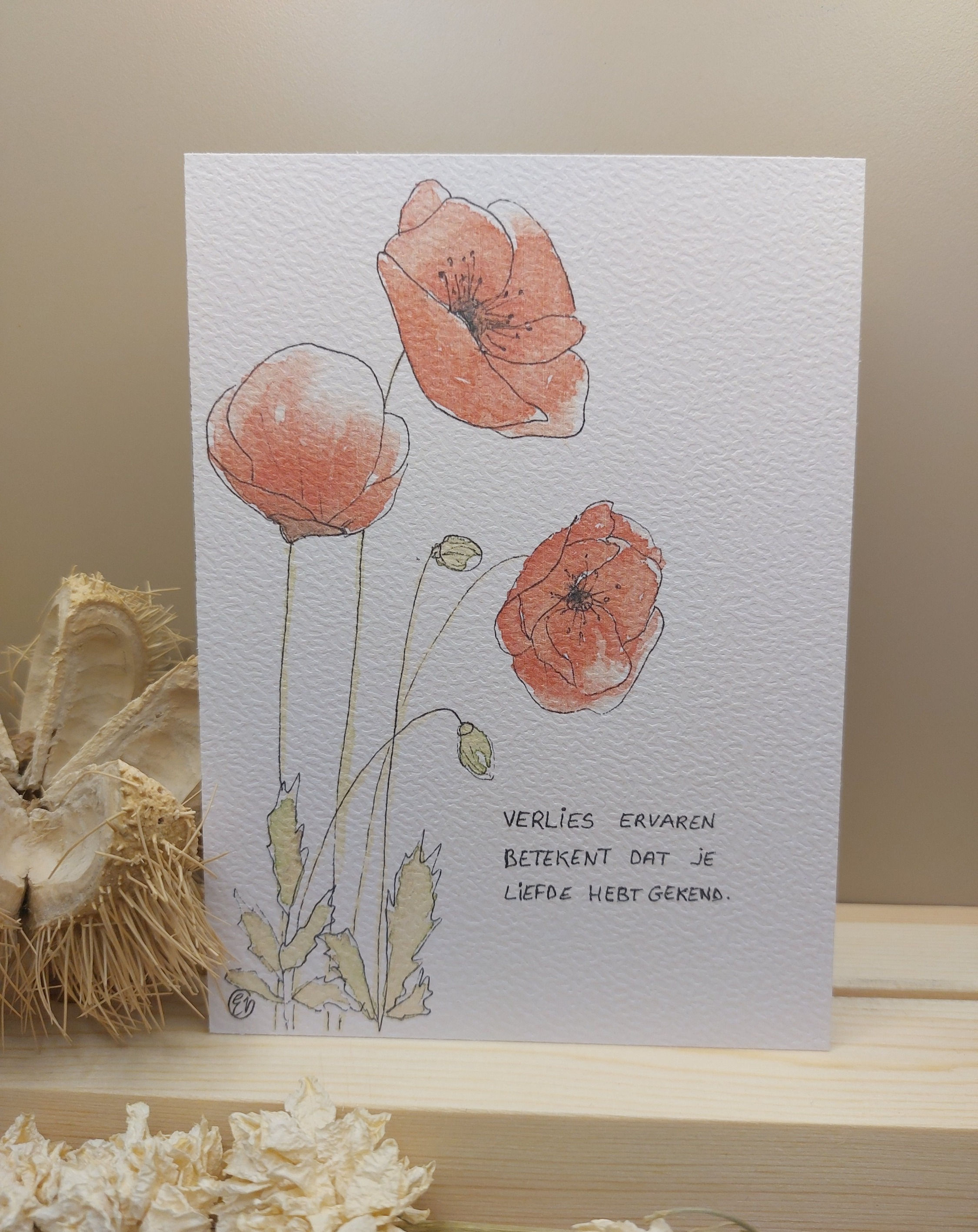 Condoleance kaartje klaprozen 3