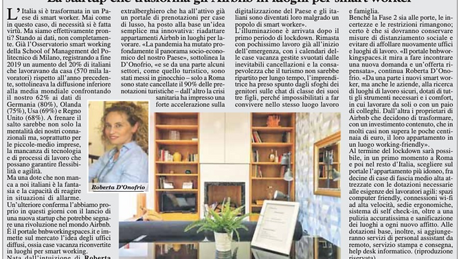 La startup che trasforma gli airbnb in luoghi per smart worker