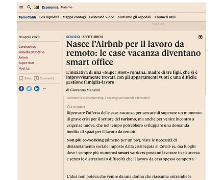 Nasce l’Airbnb per il lavoro da remoto: le case vacanza diventano smart office