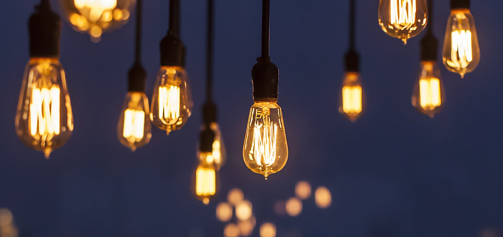 Edison lights over outdoor patio