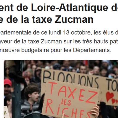Le Département de Loire-Atlantique demande la mise en place de la taxe Zucman