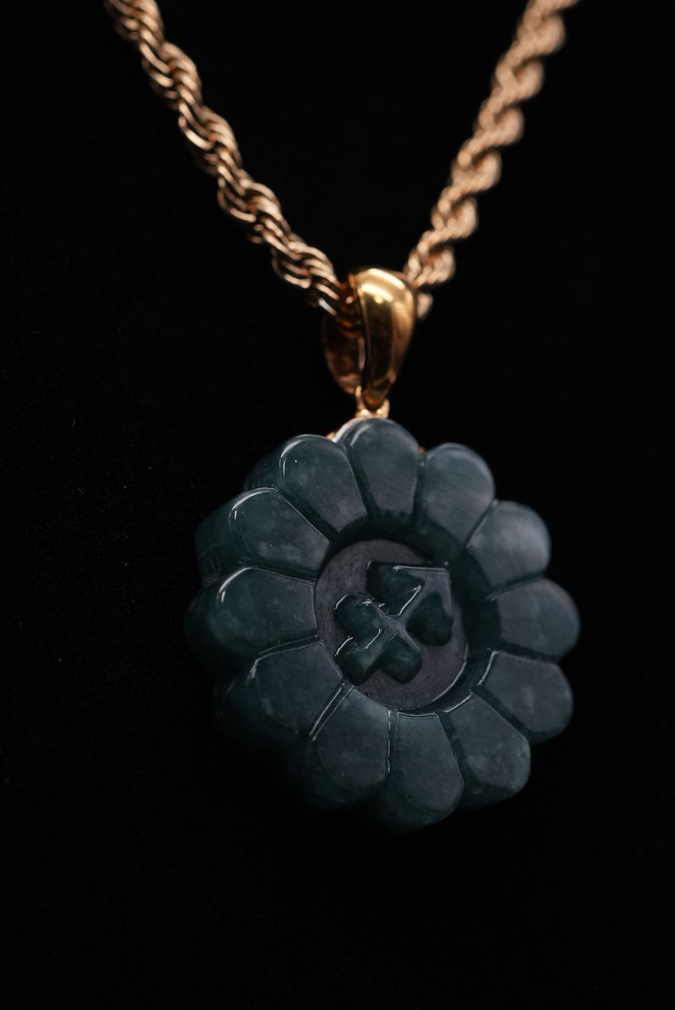 Thumbnail: ♐️ Sagittarius blue water Jade pendant w/ chain