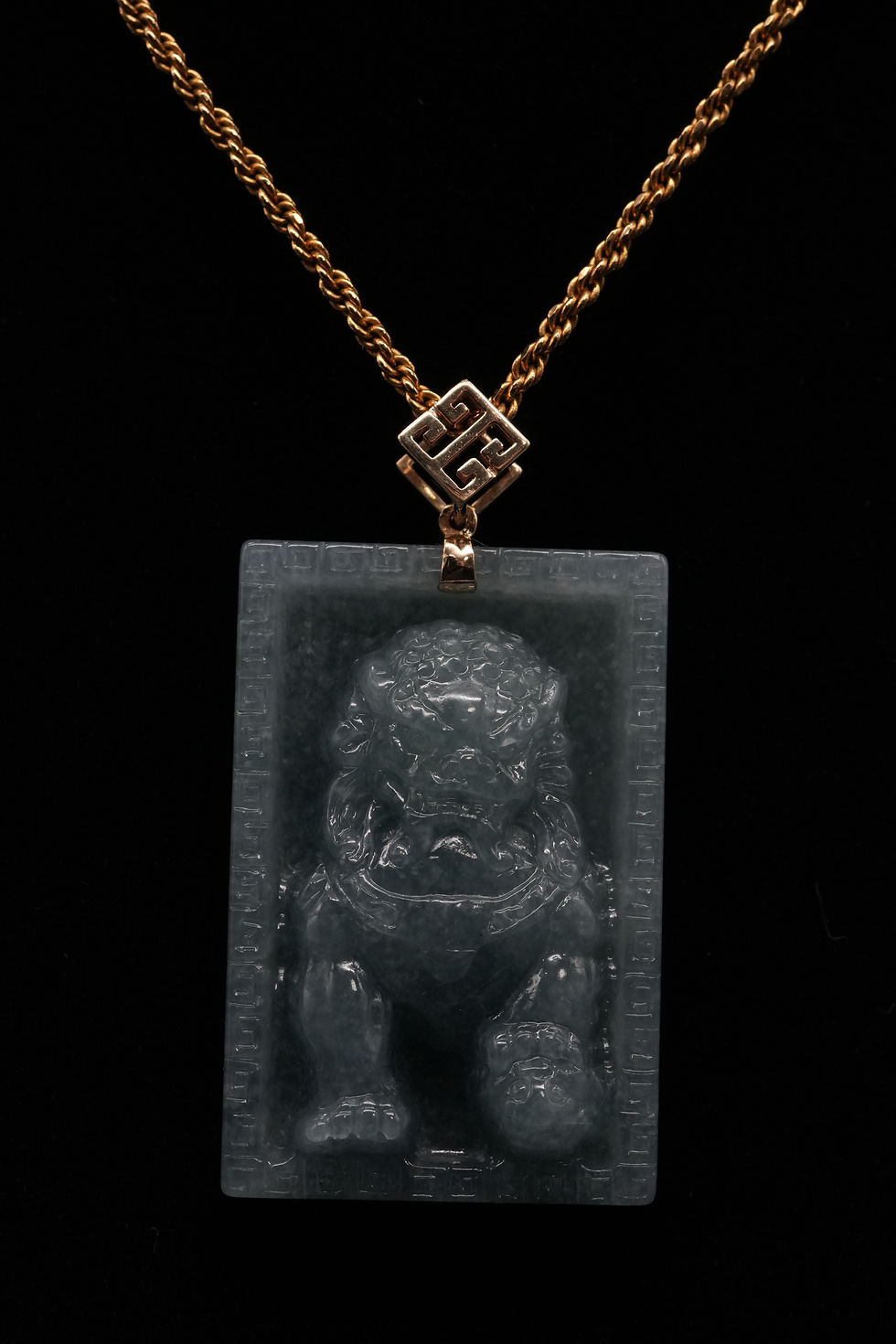 Thumbnail: fudog natural jade pendant 