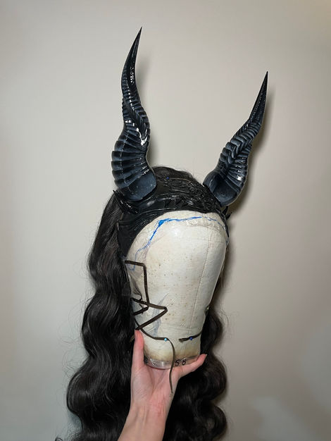 "Unbound - Ethereal Sovereign" Hairpiece and Skull Cap with 3D printed Horns