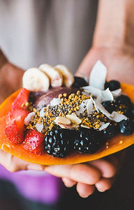 Sobremesa de frutas tropicais